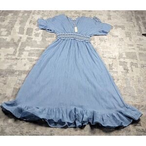 NWT Max Studio Womens V-Neck Empire Waist Knee length Lined Dress Flowy SZ SMALL